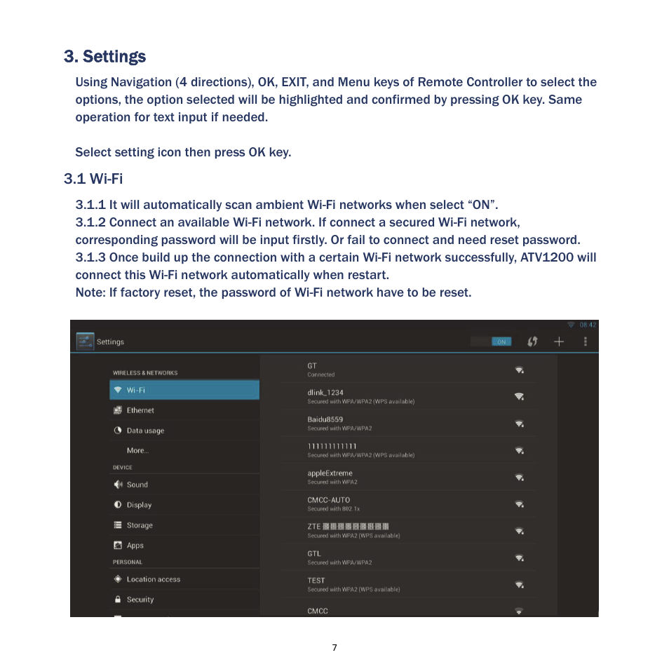 Settings | MyGica ATV400 User Manual | Page 9 / 36