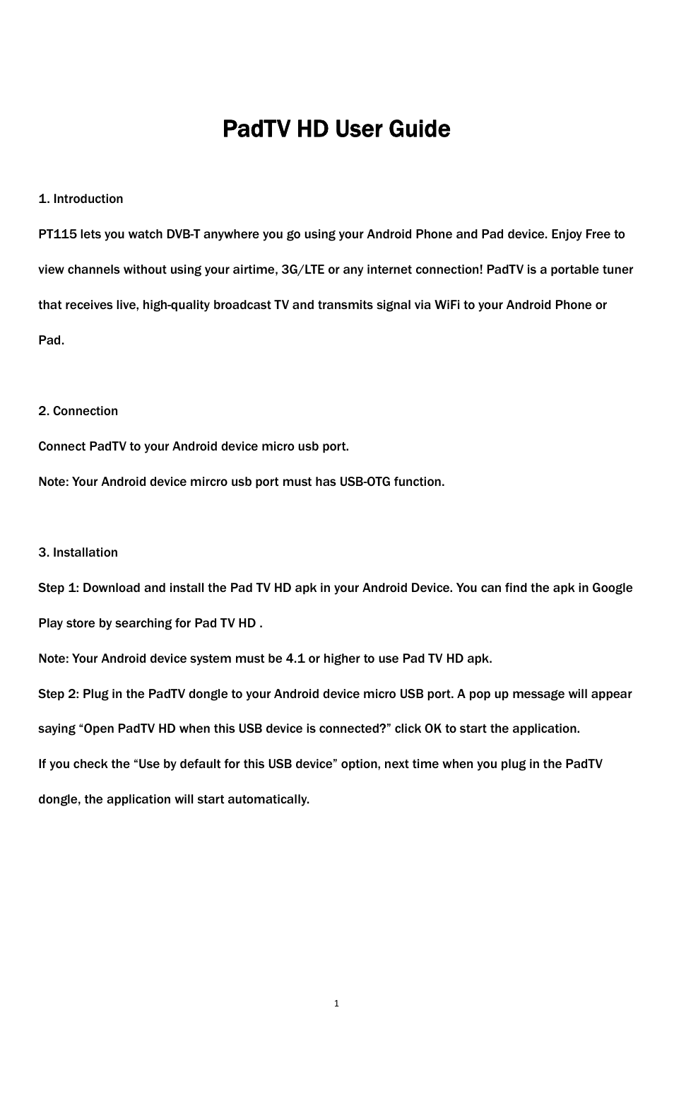 MyGica PT115 User Manual | 8 pages