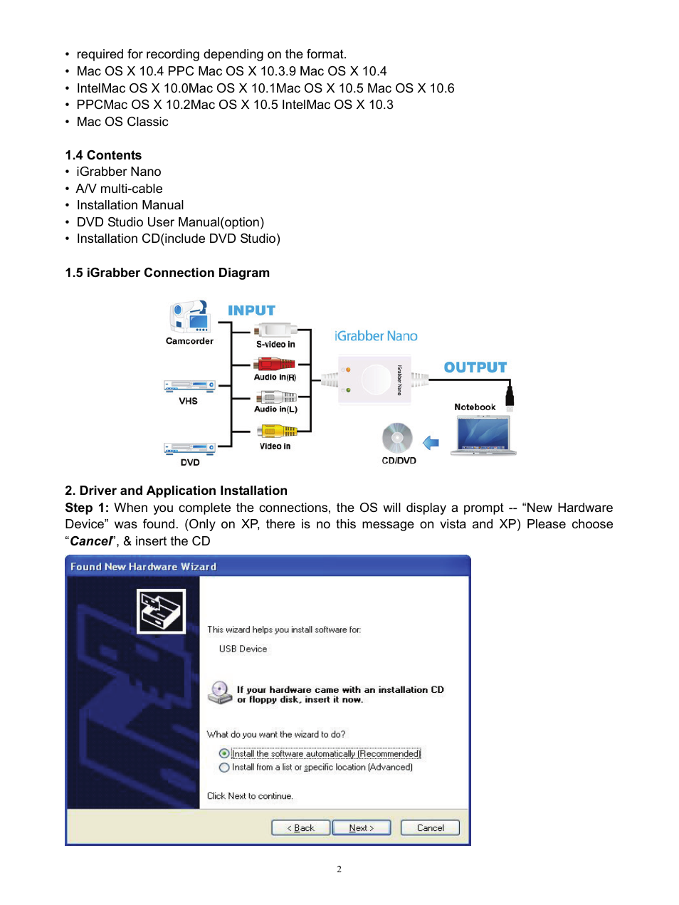 MyGica iGrrabber Nano User Manual | Page 2 / 12