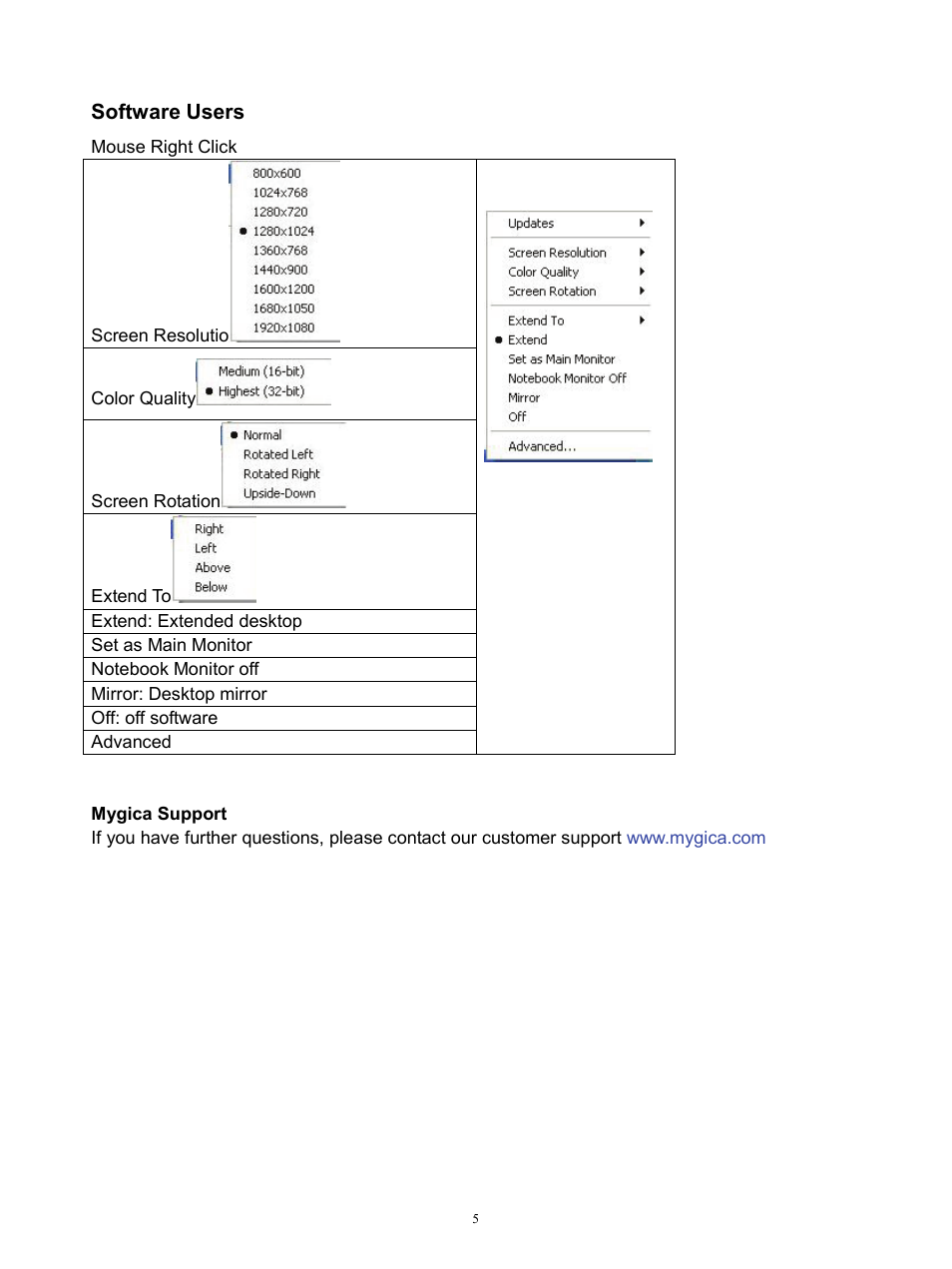 MyGica US165 User Manual | Page 5 / 5