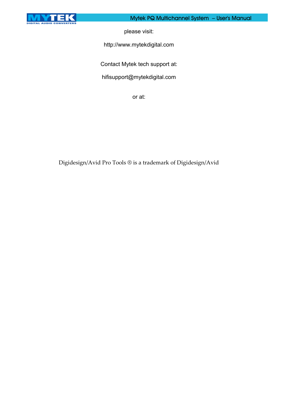 Mytek Digital Private-Q Multichannel System (ver. 1.0 / Jan 2014) User Manual | Page 2 / 14