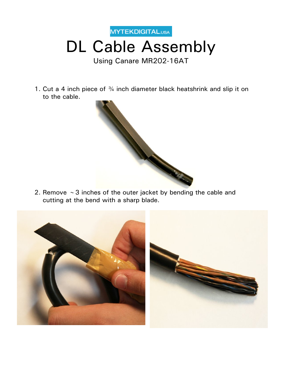 Mytek Digital Private-Q DL Cable Assembly Using Canare MR202-16AT User Manual | 17 pages