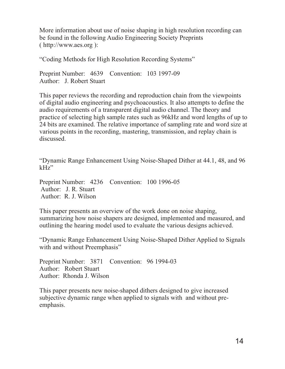 Mytek Digital Stereo 96 ADC (VER.7/sep 2010) User Manual | Page 15 / 20