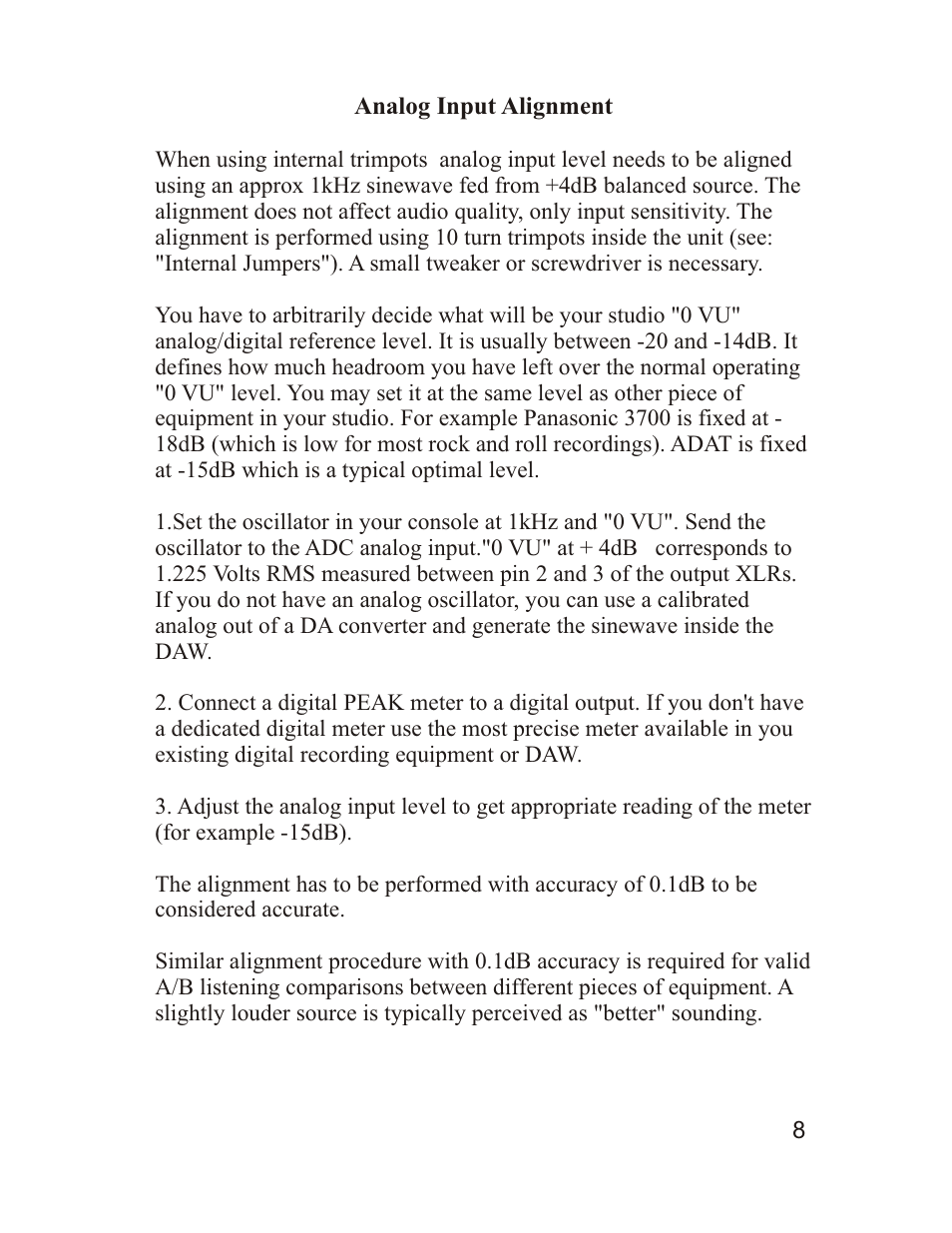 Mytek Digital Stereo 96 ADC (VER.7/sep 2010) User Manual | Page 9 / 20