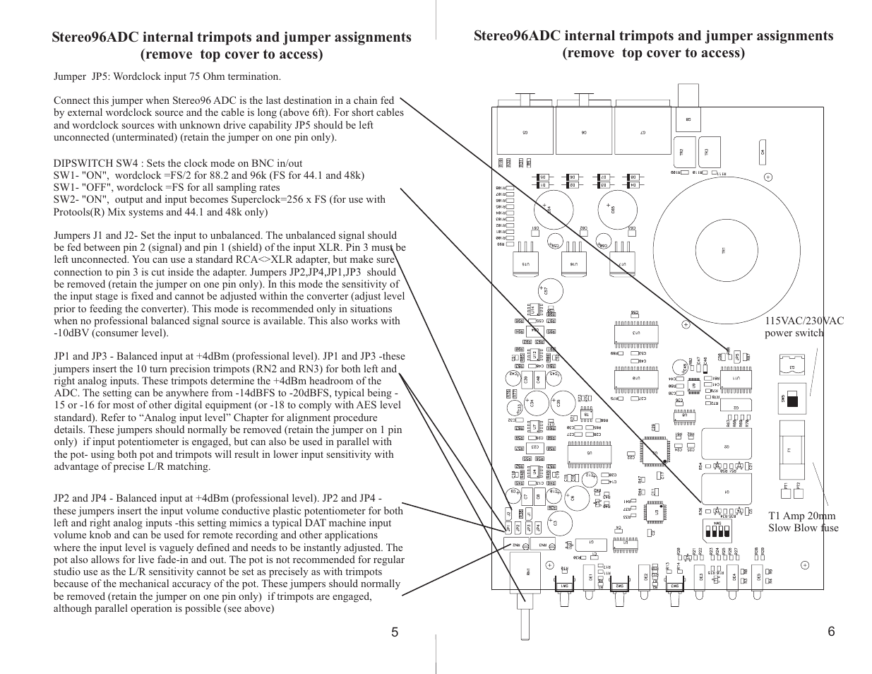 Mytek Digital Stereo 96 ADC (VER.5/2005) User Manual | Page 4 / 11