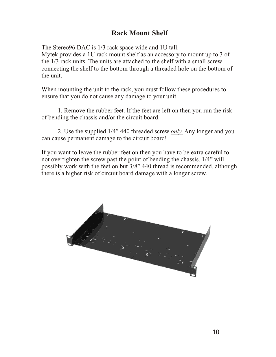 Mytek Digital Stereo 96 DAC (VER.8/sep 2010) User Manual | Page 11 / 14