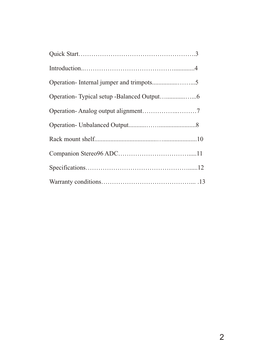 Mytek Digital Stereo 96 DAC (VER.8/sep 2010) User Manual | Page 3 / 14