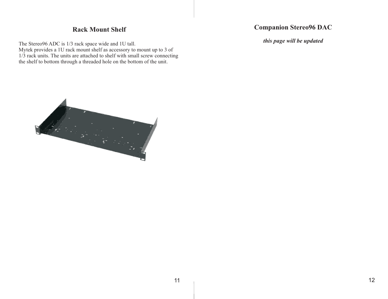 Mytek Digital Stereo 96 DAC (VER.5/jan 2006) User Manual | Page 7 / 8