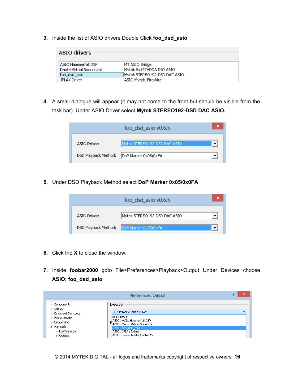 Mytek Digital Stereo 192- DSD DAC Software (v.2) User Manual | Page 16 / 78