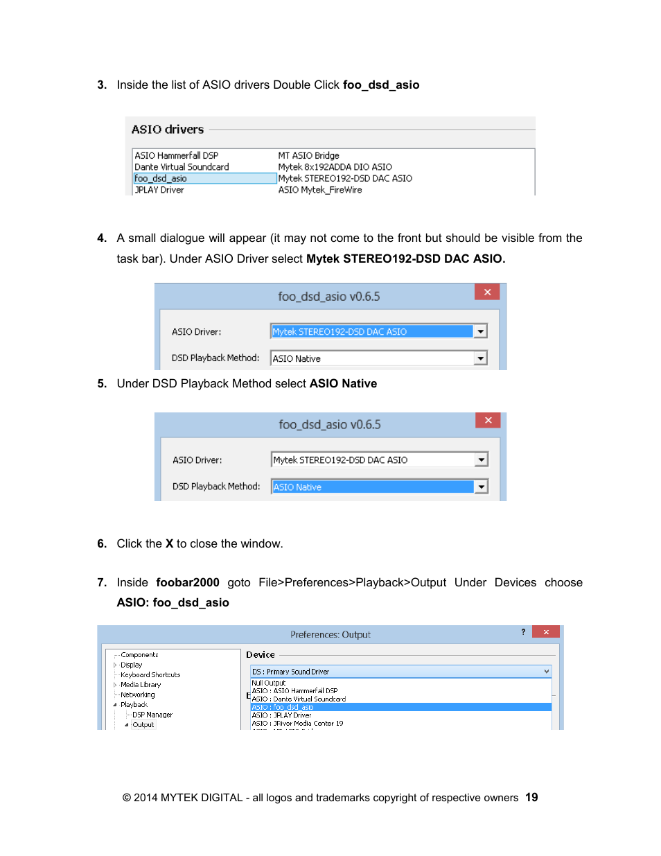 Mytek Digital Stereo 192- DSD DAC Software (v.2) User Manual | Page 19 / 78
