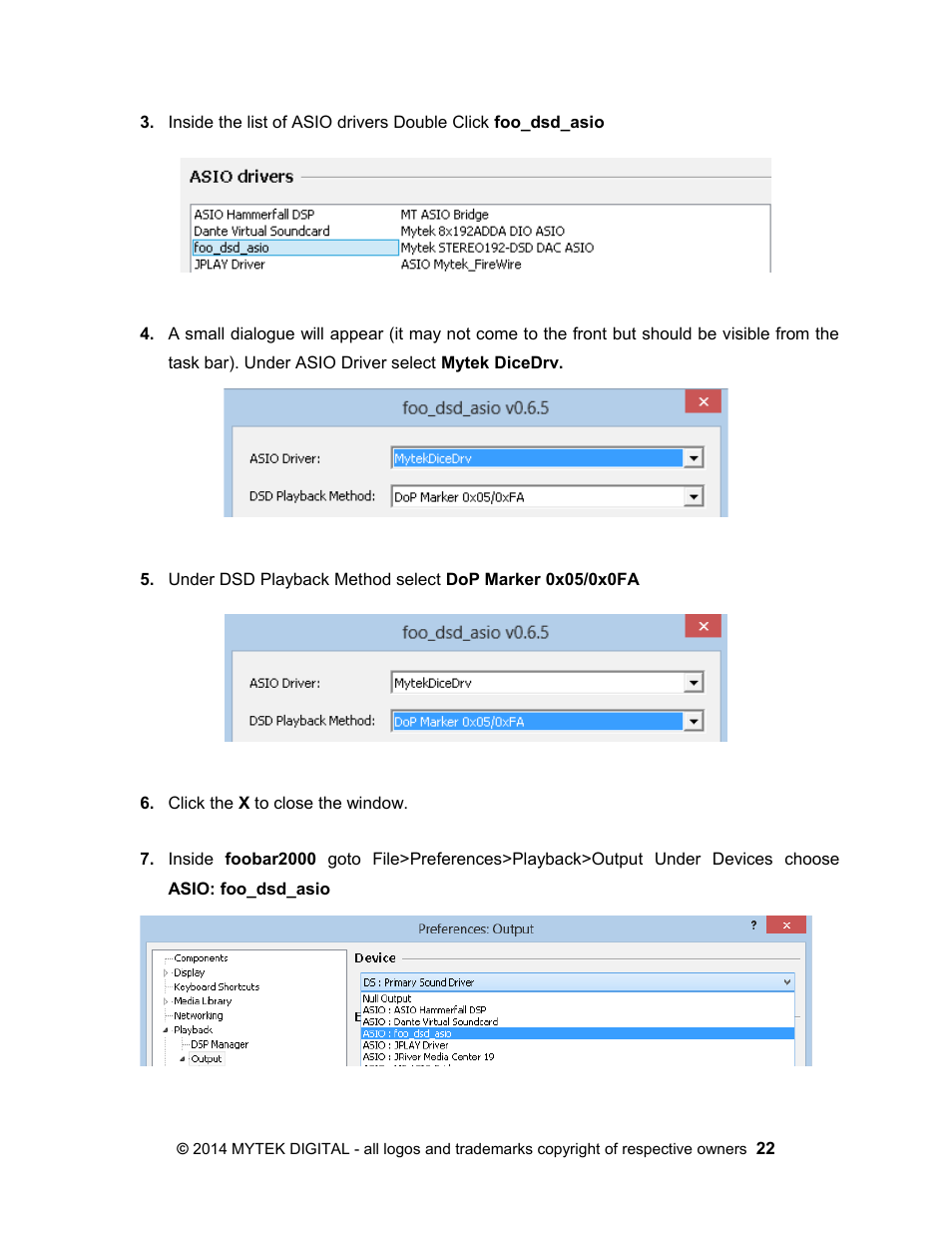 Mytek Digital Stereo 192- DSD DAC Software (v.2) User Manual | Page 22 / 78