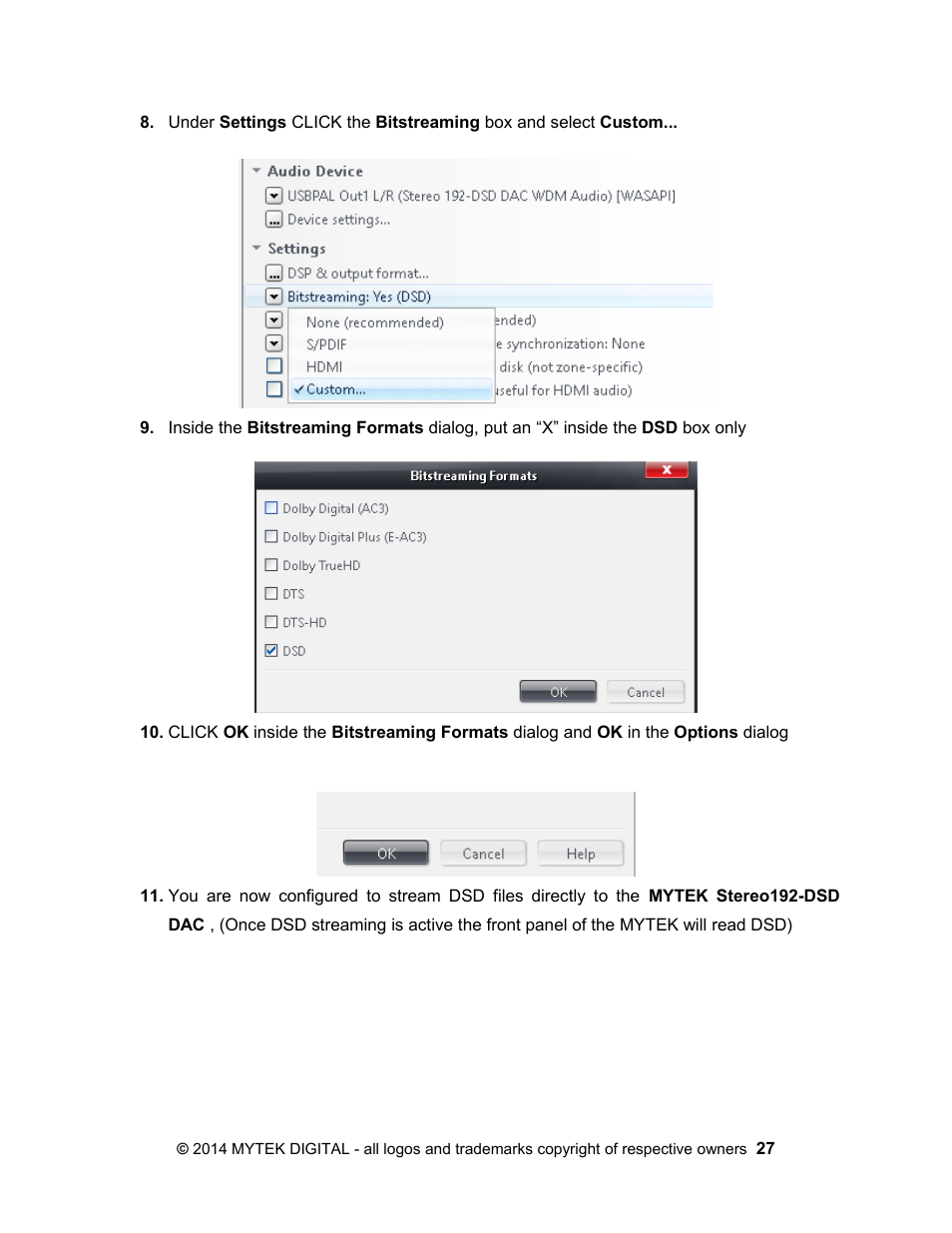 Mytek Digital Stereo 192- DSD DAC Software (v.2) User Manual | Page 27 / 78