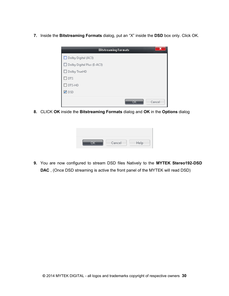 Mytek Digital Stereo 192- DSD DAC Software (v.2) User Manual | Page 30 / 78