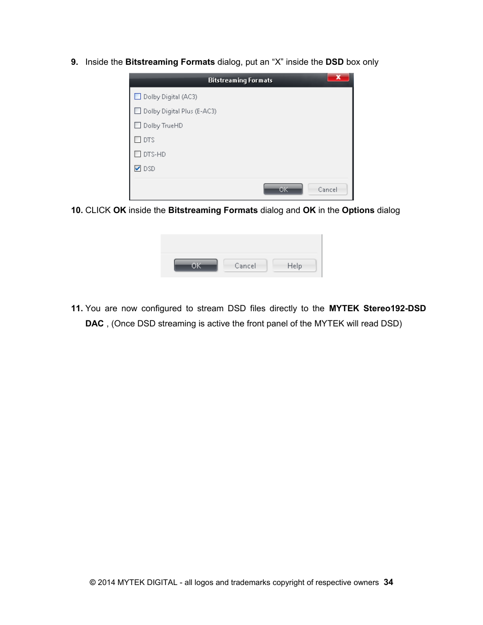 Mytek Digital Stereo 192- DSD DAC Software (v.2) User Manual | Page 34 / 78