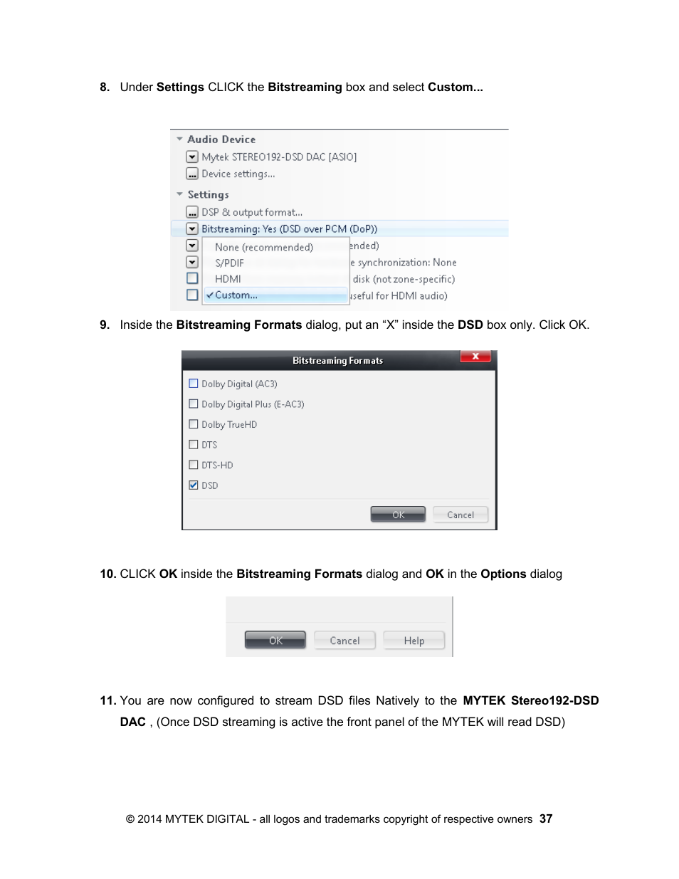 Mytek Digital Stereo 192- DSD DAC Software (v.2) User Manual | Page 37 / 78