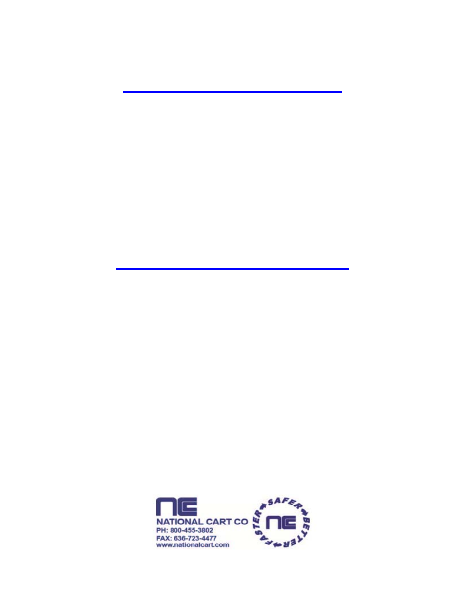 National Cart SR-101 WRAPPING STATION User Manual | 7 pages
