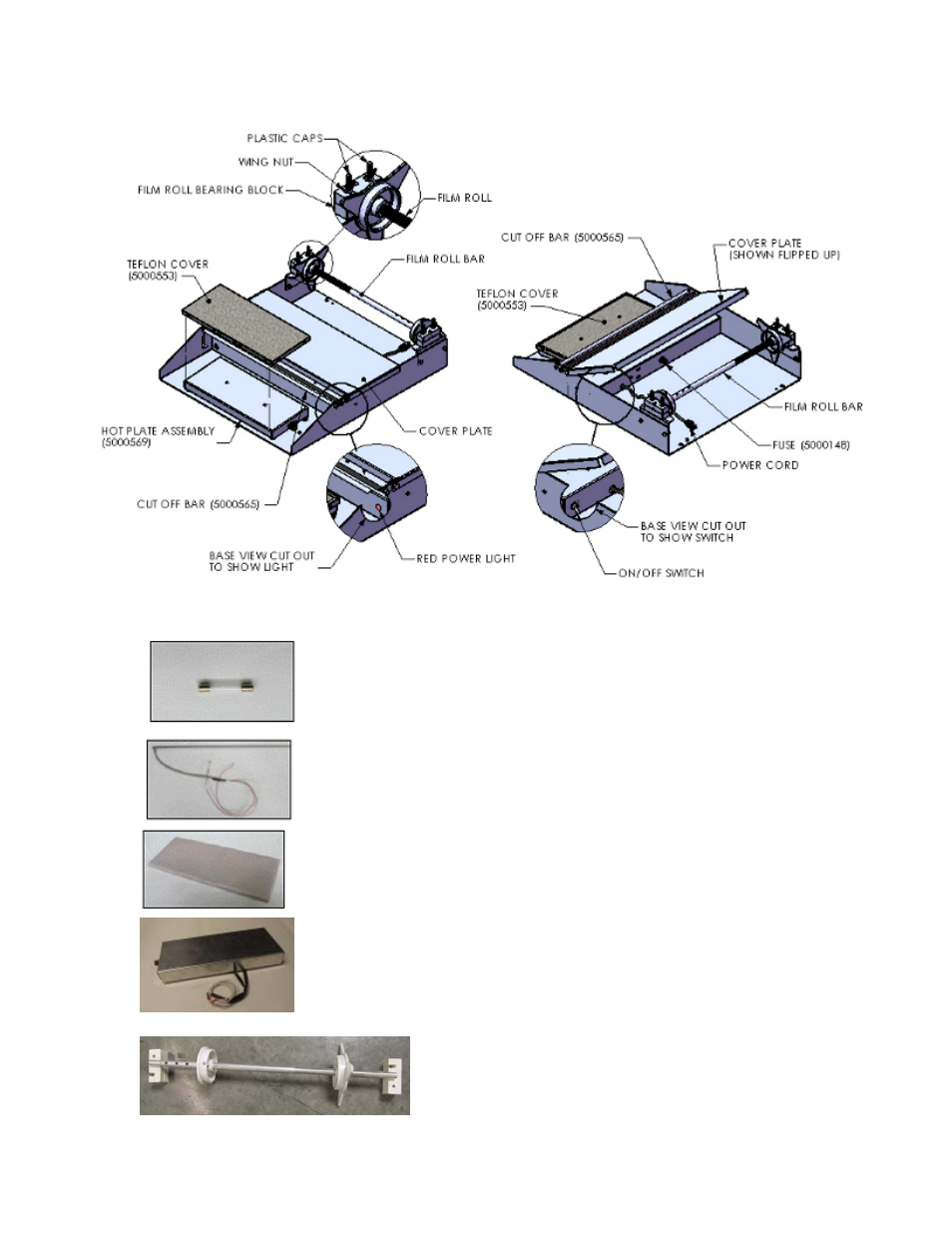 Wrapping station sr-101 replacement parts | National Cart SR-101 WRAPPING STATION User Manual | Page 4 / 7