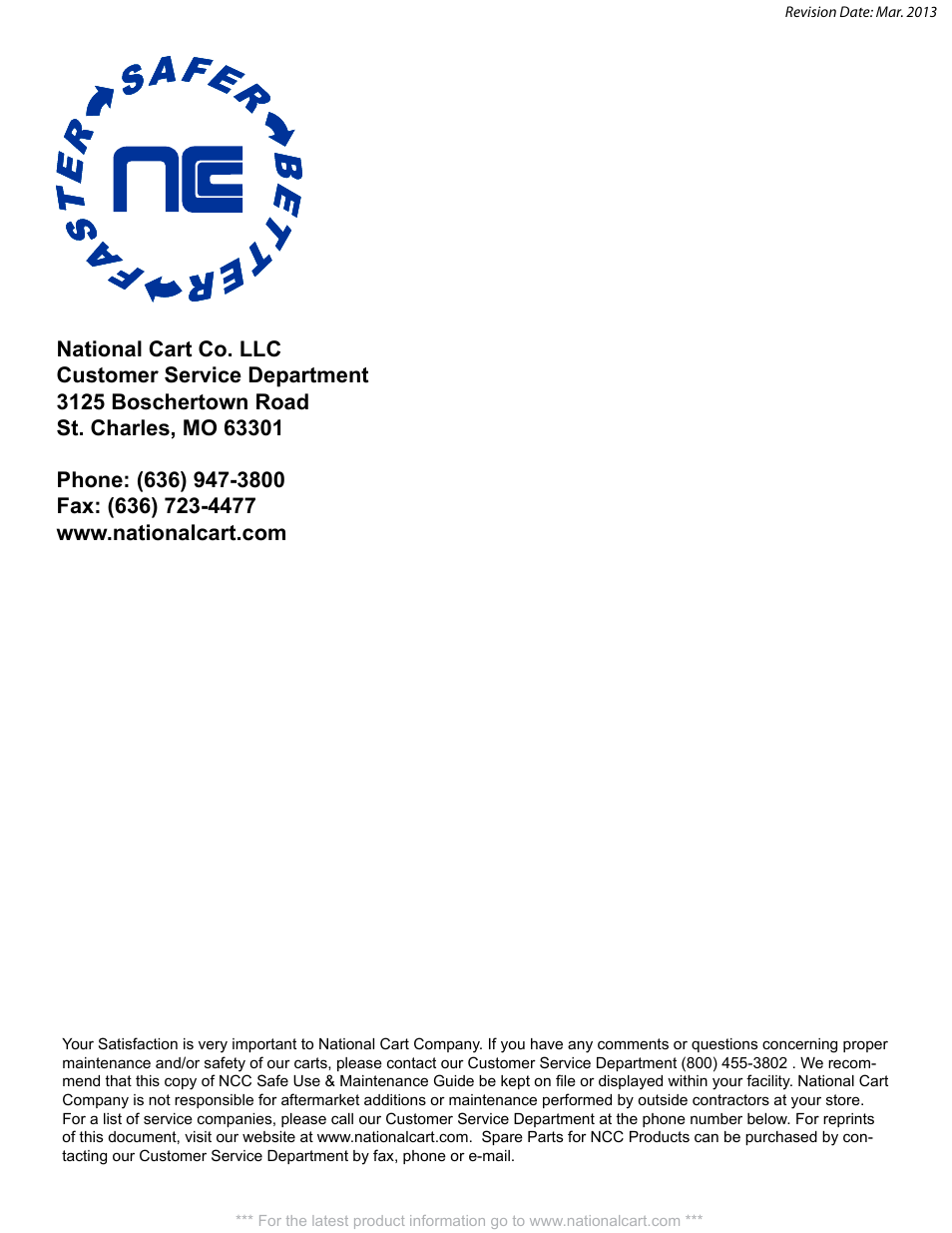 National Cart SAMPLING STAND User Manual | Page 4 / 8