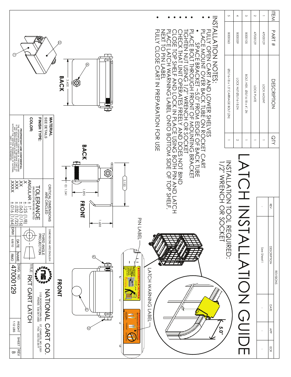 National Cart ST- ROCKET CART User Manual | Page 8 / 8