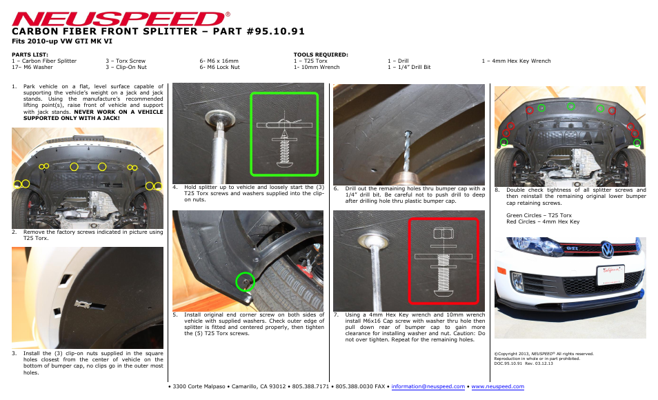 Neuspeed 95.10.91 User Manual | 1 page