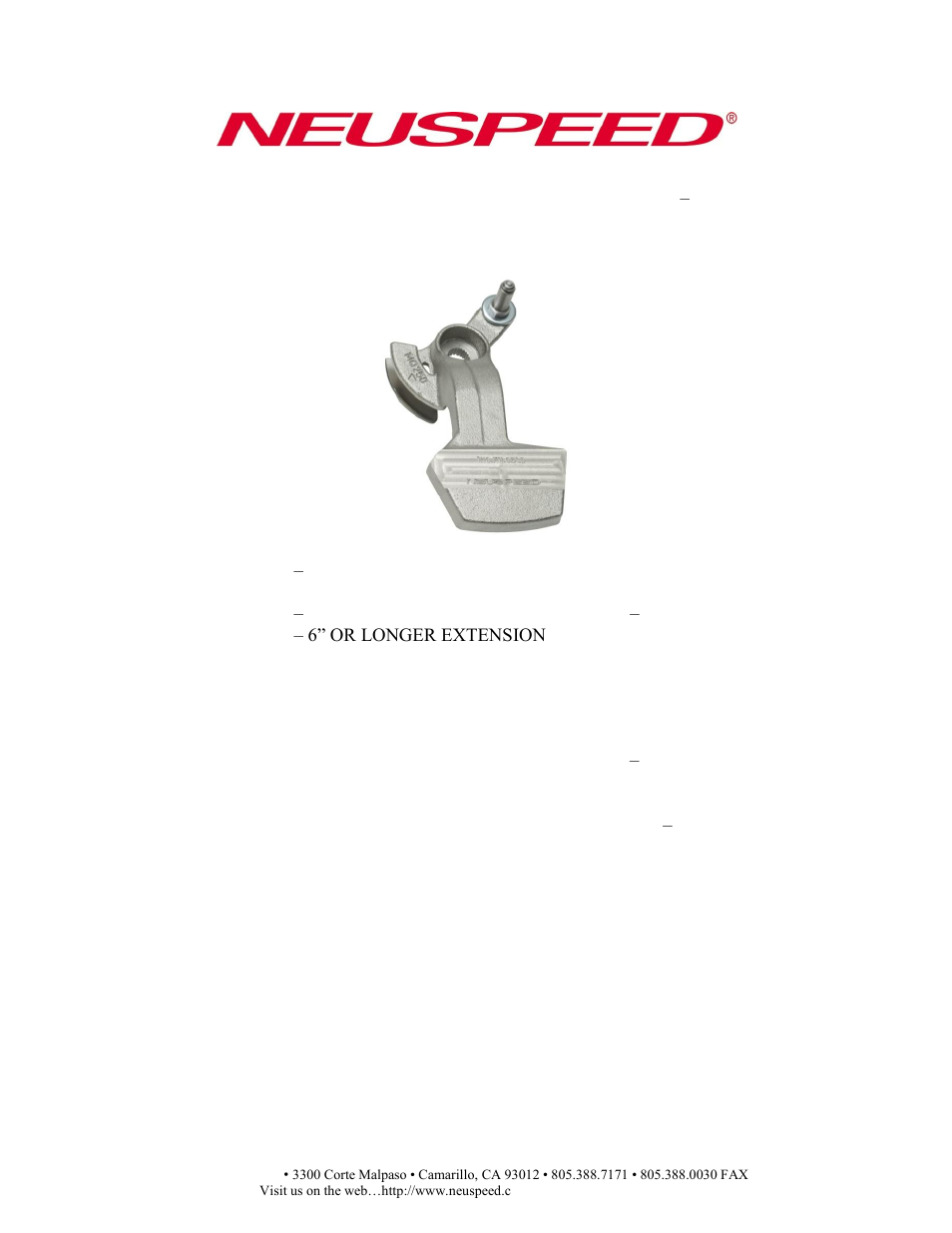 Neuspeed 66.10.95 User Manual | 1 page