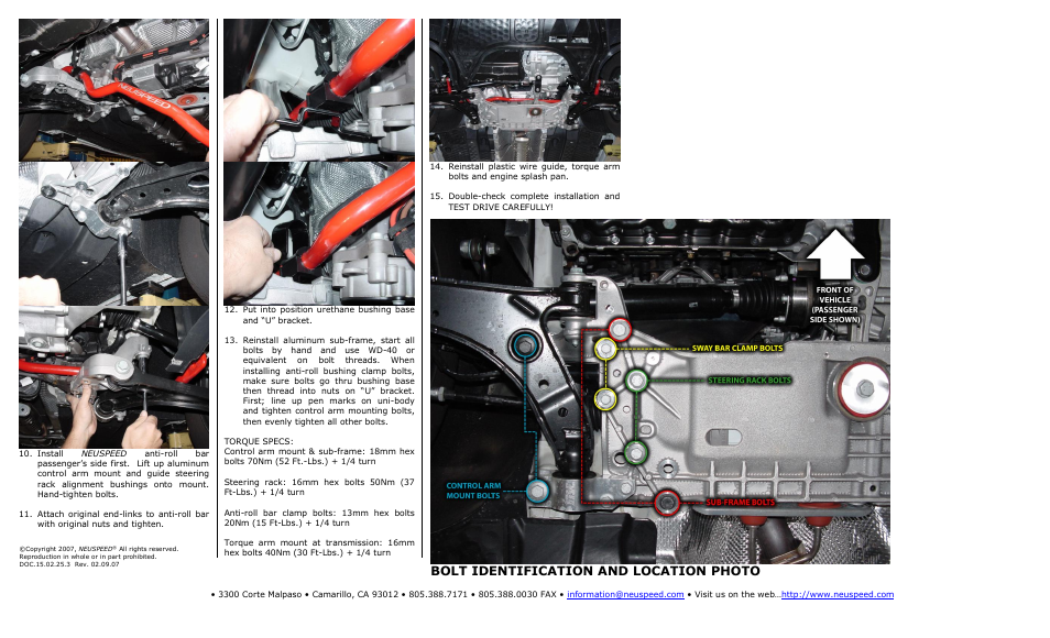 Bolt identification and location photo | Neuspeed 15.02.25.3 User Manual | Page 2 / 2