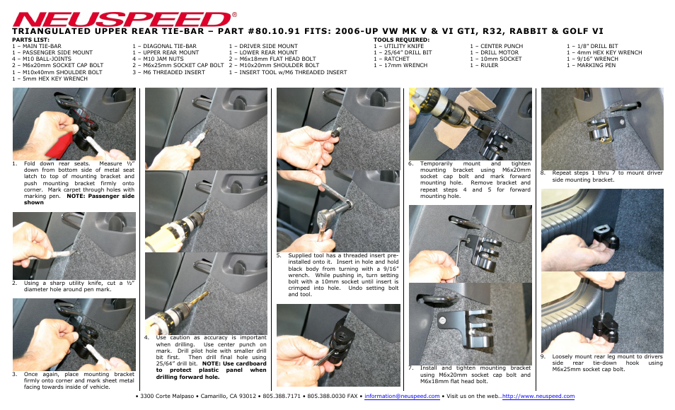 Neuspeed 80.10.91 User Manual | 2 pages