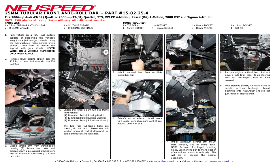 Neuspeed 15.02.25.4 User Manual | 2 pages
