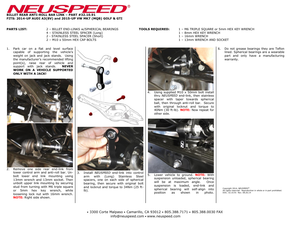 Neuspeed 32.10.91 User Manual | 1 page