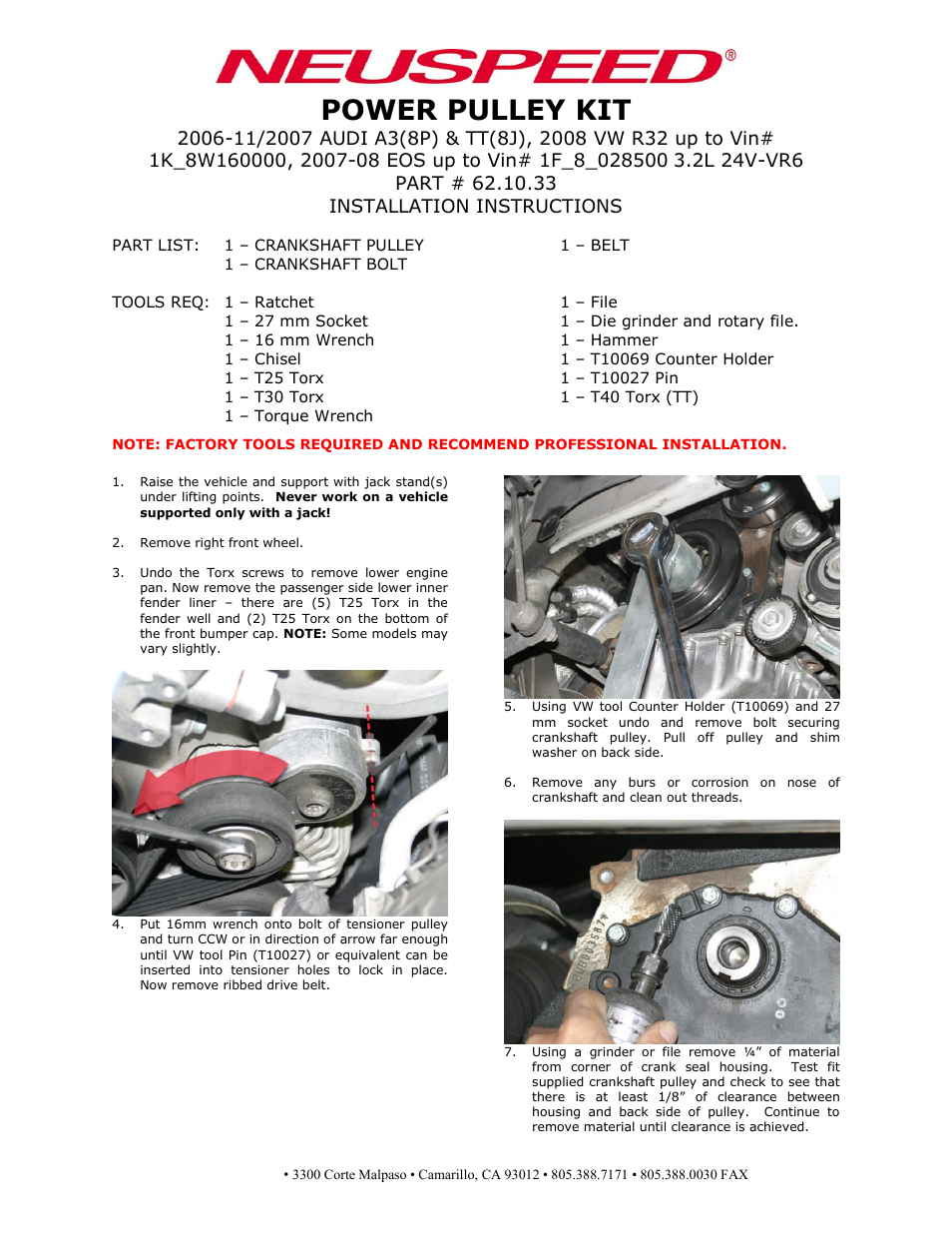 Neuspeed 62.10.33 User Manual | 3 pages