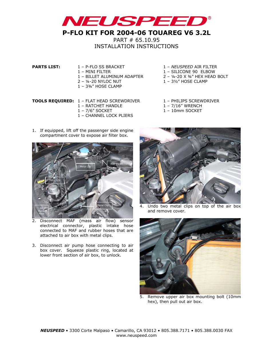 Neuspeed 65.10.95 User Manual | 4 pages