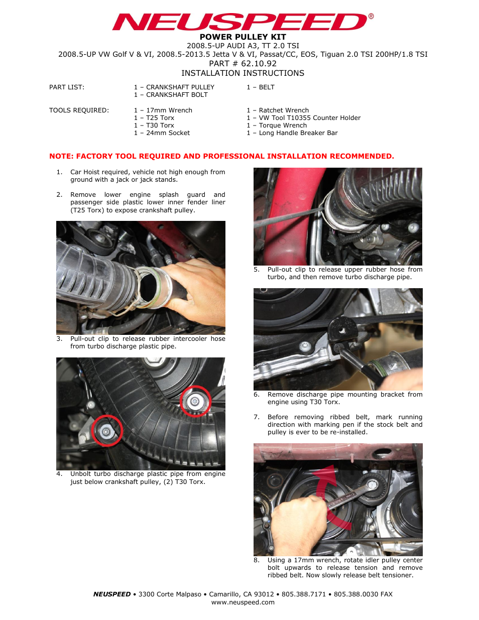 Neuspeed 62.10.92 User Manual | 2 pages