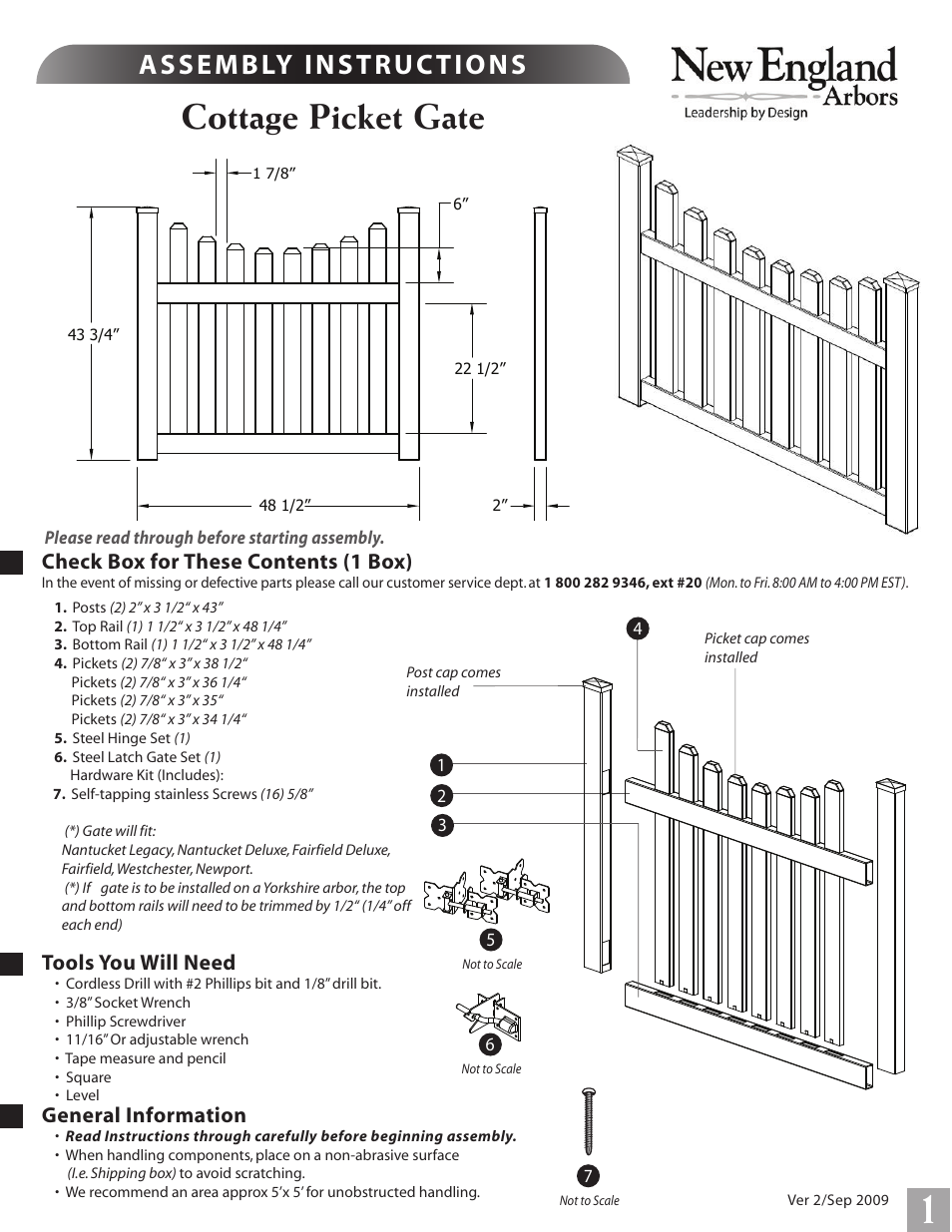 New England Arbors VA84258 User Manual | 5 pages