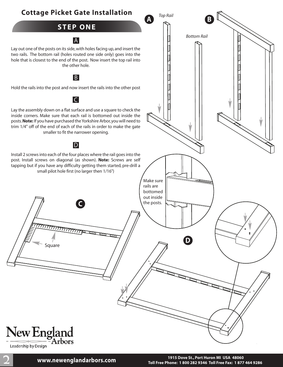 New England Arbors VA84258 User Manual | Page 2 / 5