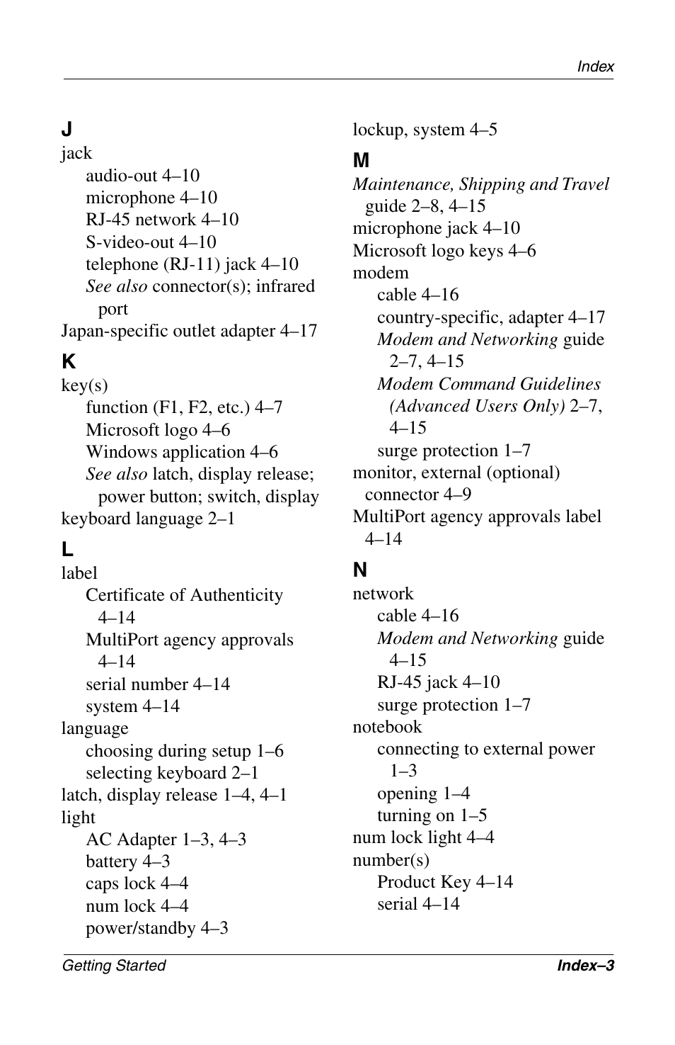 Compaq Notebook Series User Manual | Page 53 / 56