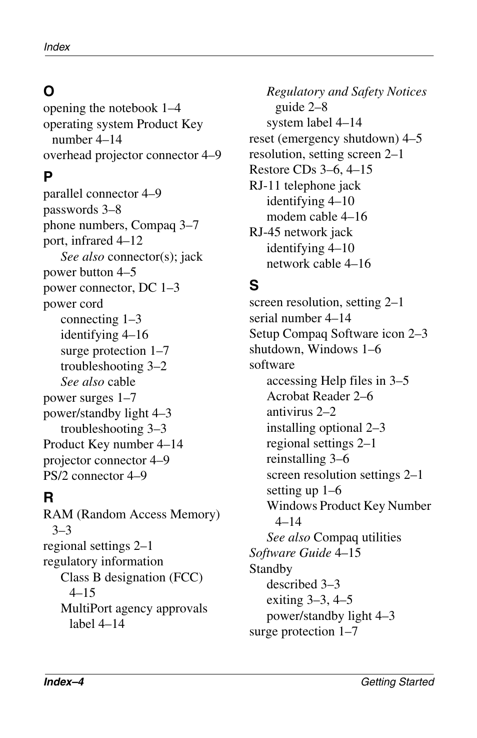 Compaq Notebook Series User Manual | Page 54 / 56