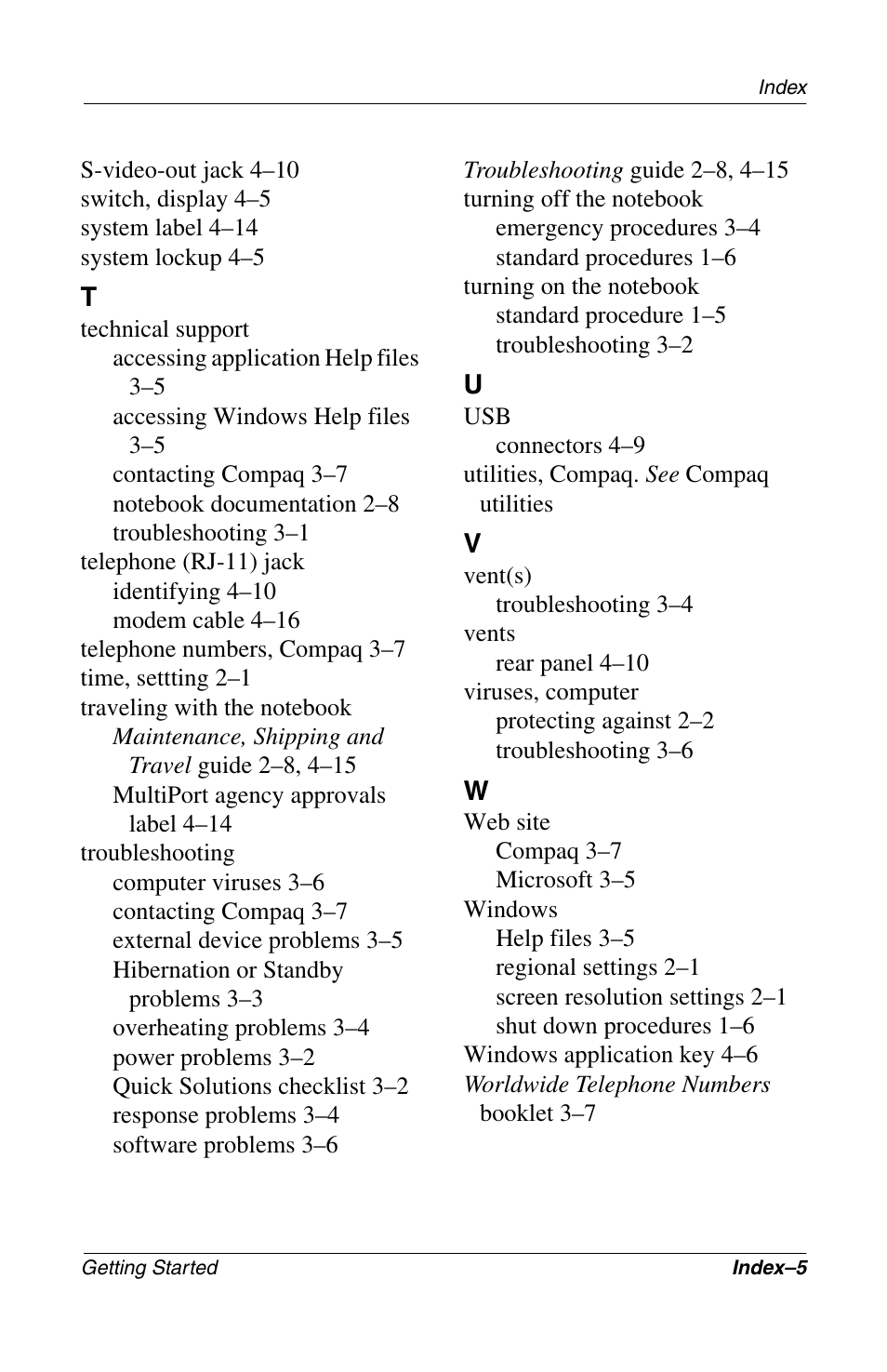Compaq Notebook Series User Manual | Page 55 / 56