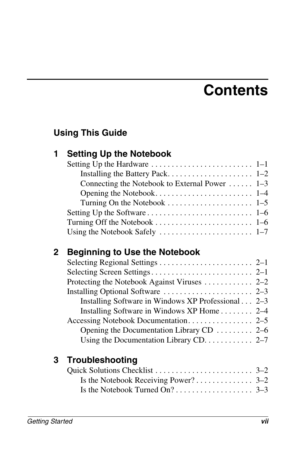 Compaq Notebook Series User Manual | Page 7 / 56