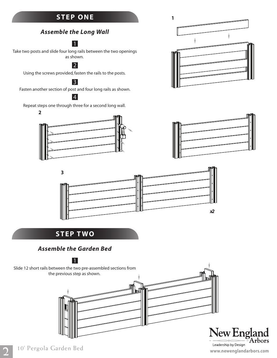 10' pergola garden bed pg02 | New England Arbors Pergola Planter User Manual | Page 2 / 3