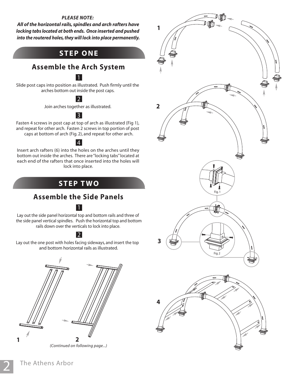 Assemble the arch system | New England Arbors VA68111 User Manual | Page 2 / 4