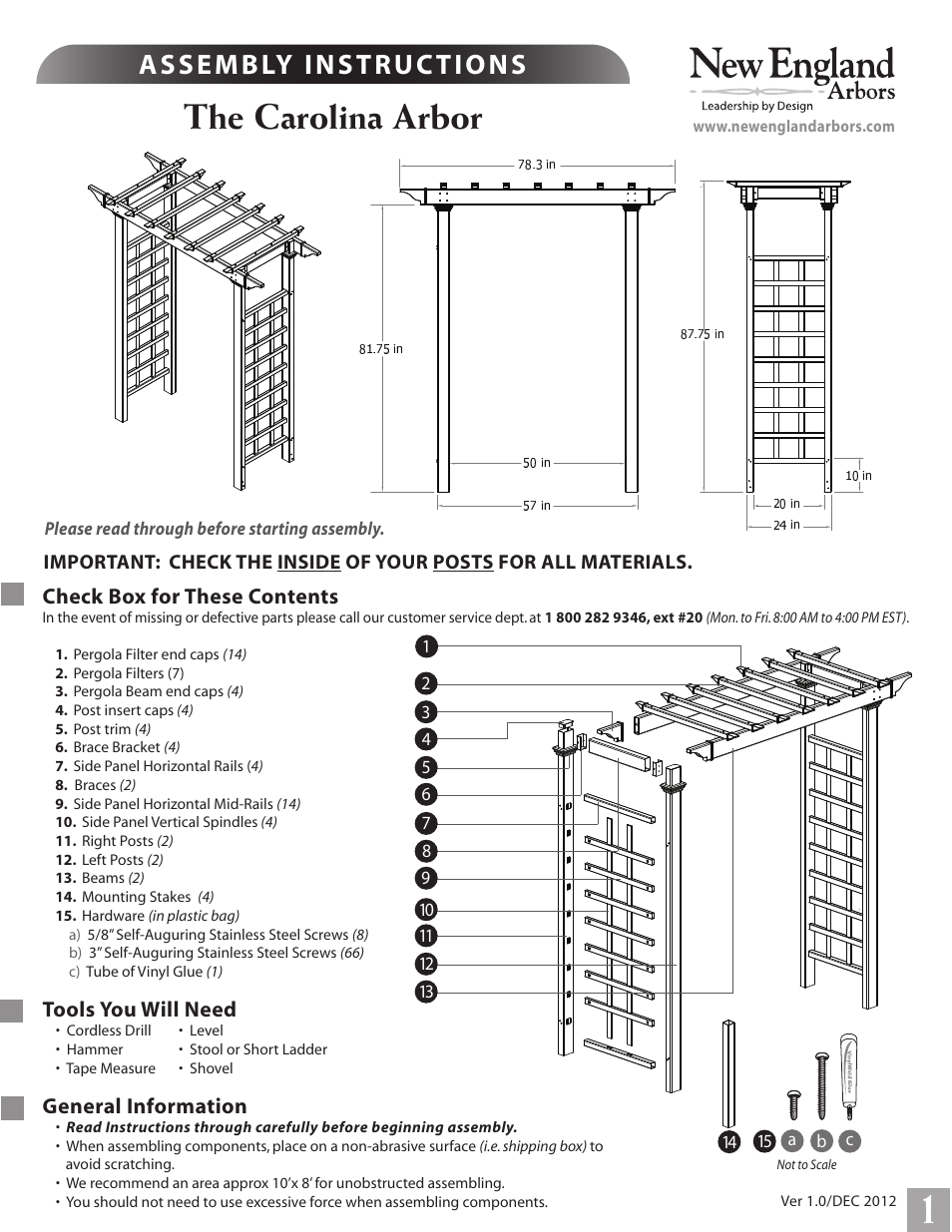 New England Arbors VA84070 User Manual | 5 pages