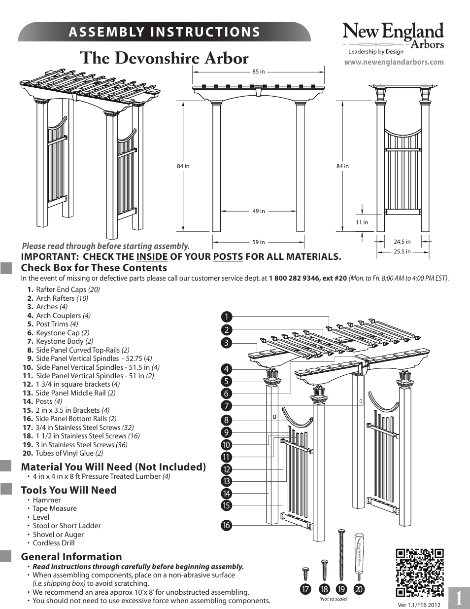 New England Arbors VA84254 User Manual | 7 pages