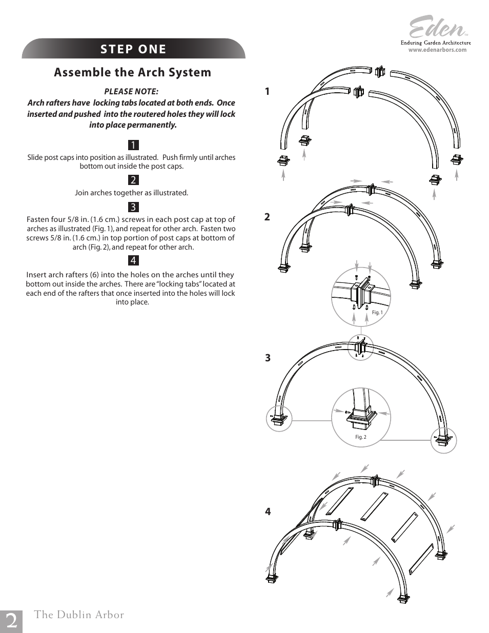 Assemble the arch system | New England Arbors VA68101 User Manual | Page 2 / 4