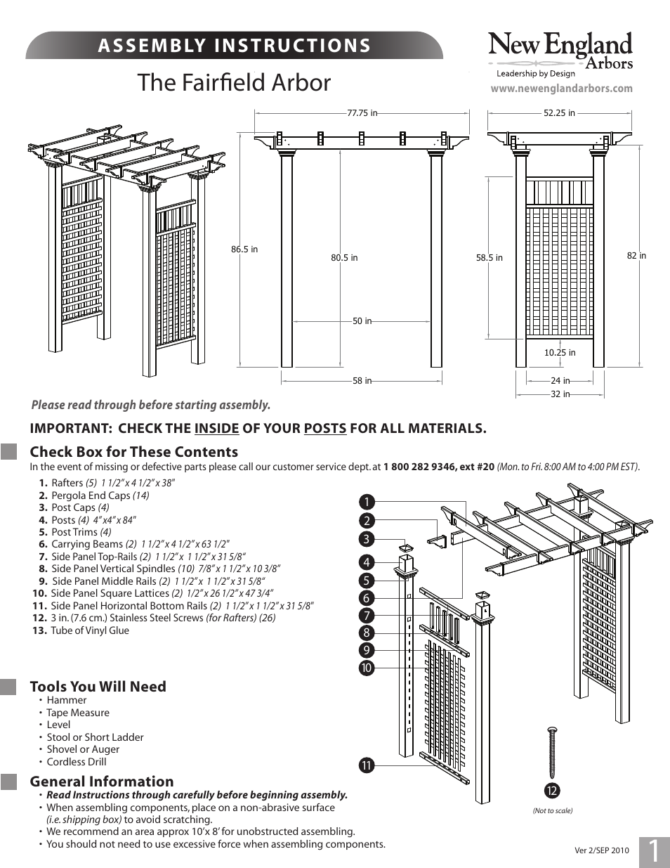 New England Arbors VA84226 User Manual | 5 pages