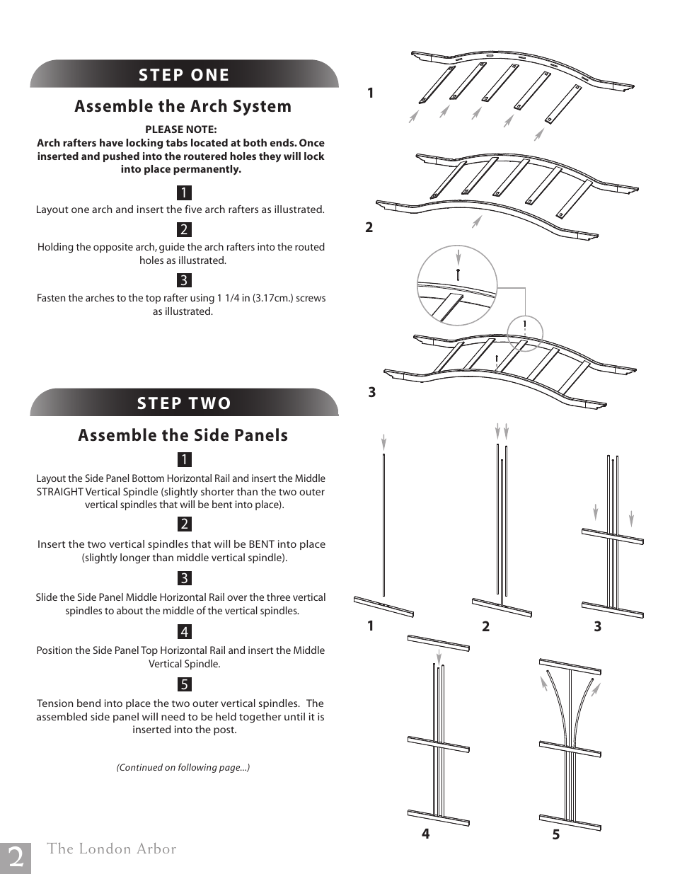 Assemble the arch system | New England Arbors VA68102 User Manual | Page 2 / 4