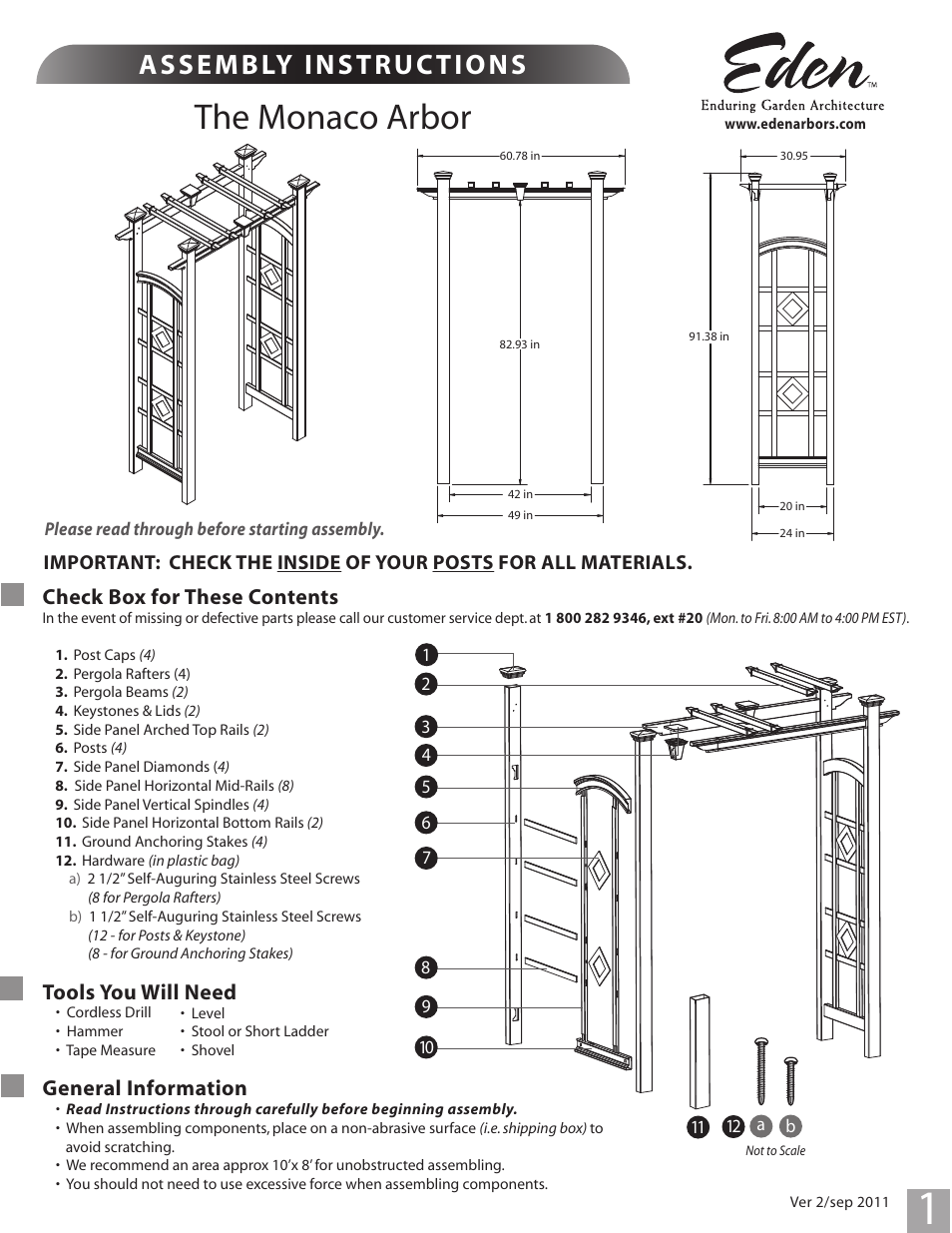 New England Arbors VA68122 User Manual | 4 pages