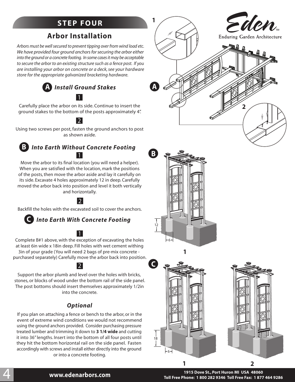 Arbor installation | New England Arbors VA68122 User Manual | Page 4 / 4