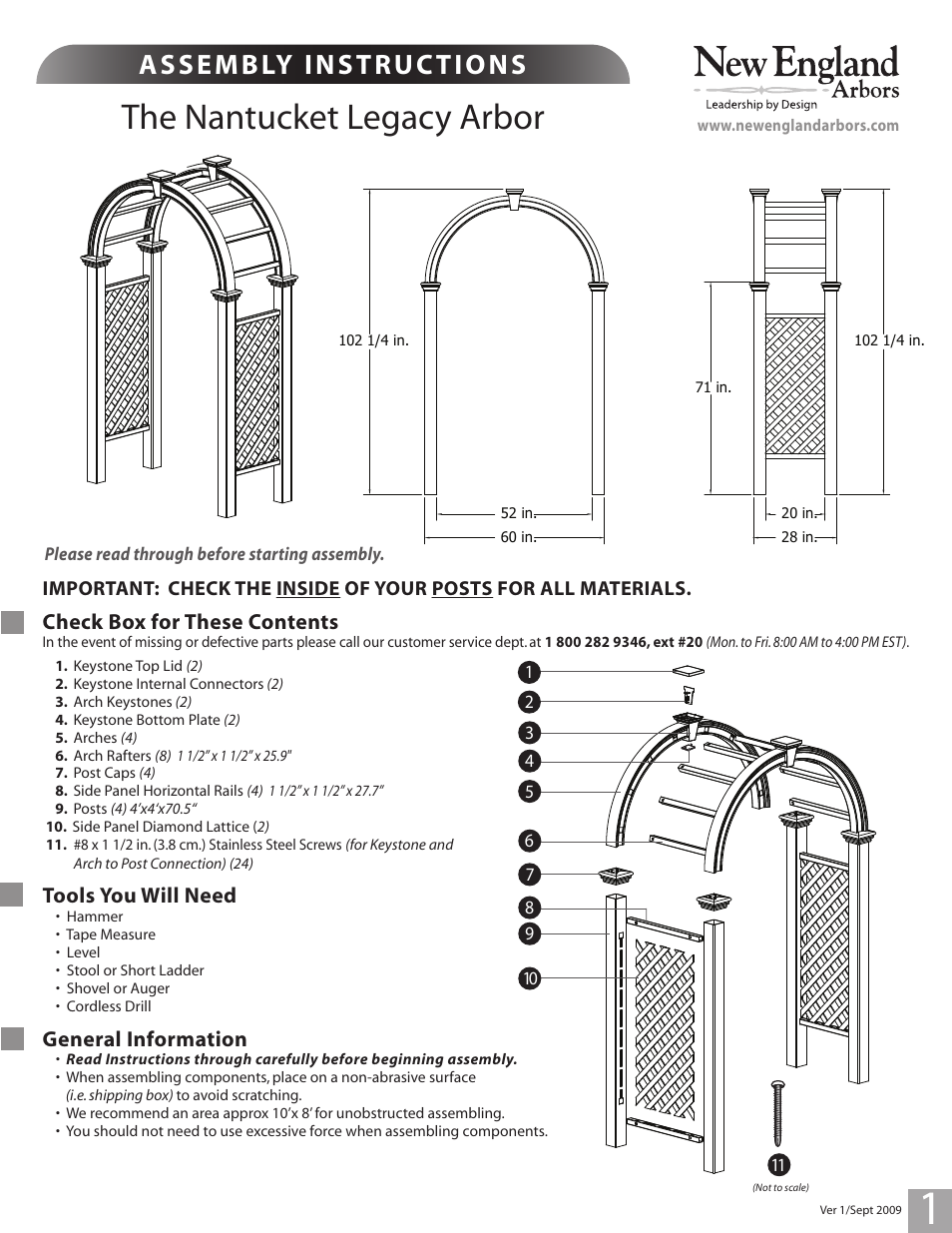 New England Arbors VA84250 User Manual | 5 pages