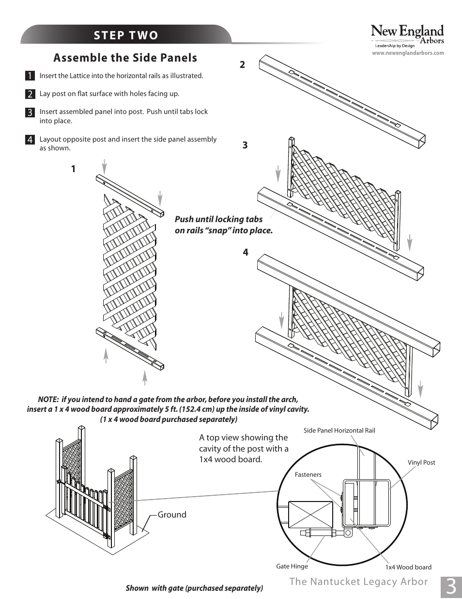 Assemble the side panels | New England Arbors VA84250 User Manual | Page 3 / 5