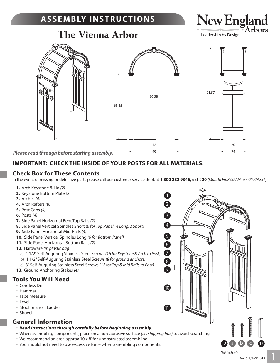 New England Arbors VA68144 User Manual | 4 pages